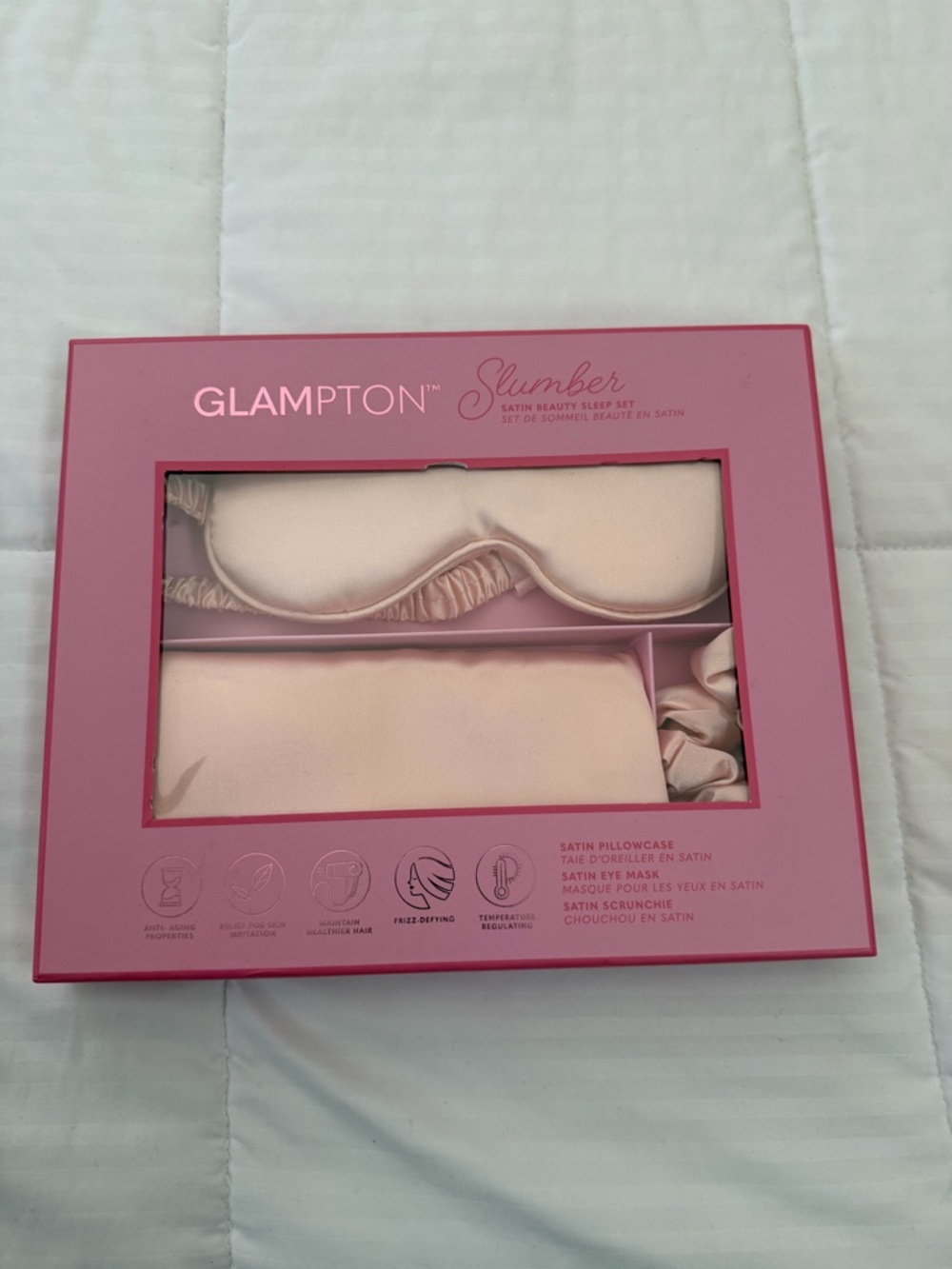 Glampton Slumber Satin Sleep Set - Blush Pink